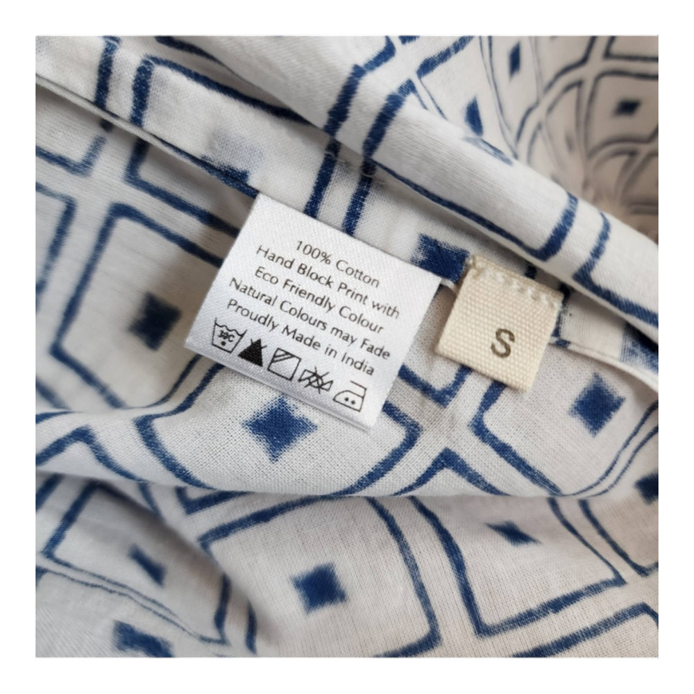 Rekh&Datta Hand Block Printed Lightweight Cotton Dress Abstract Unique Size S View 6